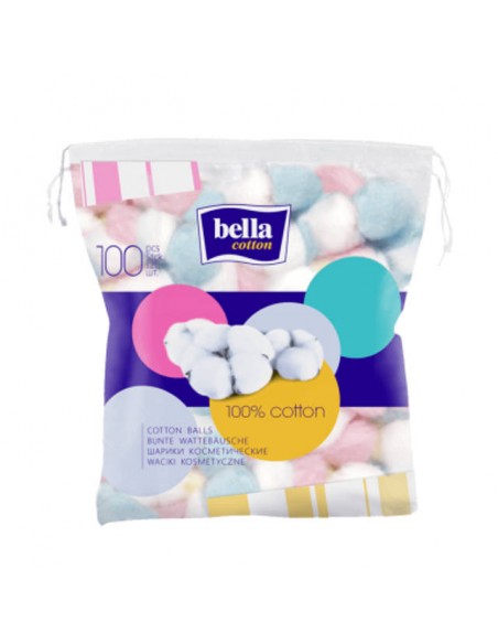 Bella Waciki kosmetyczne kolorowe 100 szt