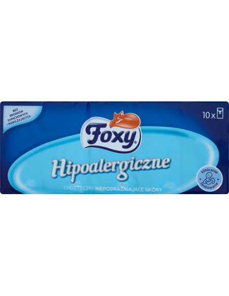 FOXY CHUSTECZKI HIGIENICZNE HIPOALERGICZNE 10X9 3 WARSTWY