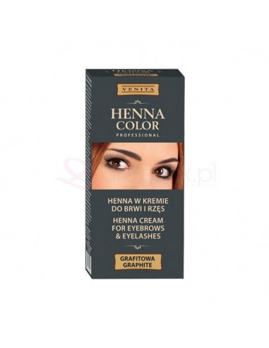 Venita Professional Henna Color farba do brwi w kremie z szablonem Grafit 15g