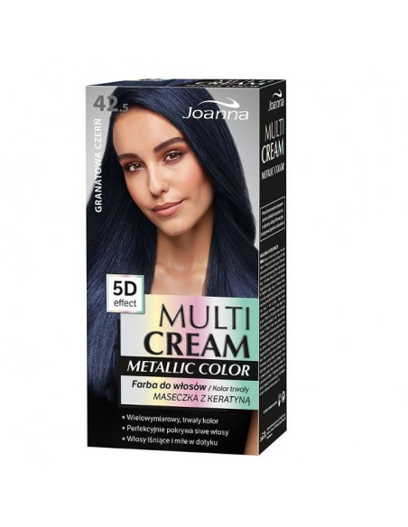  Joanna Farba Do Włosów Multi Cream Metallic 42.5 Granatowa czerń 