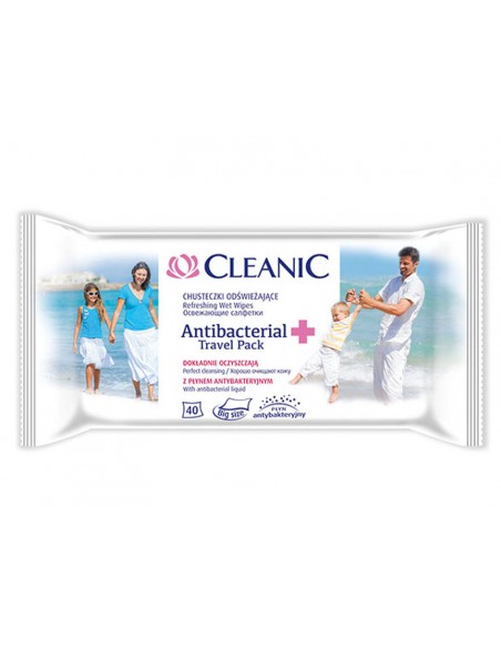 Cleanic Chusteczki odświeżające Antybakteryjne 40szt, 1op.