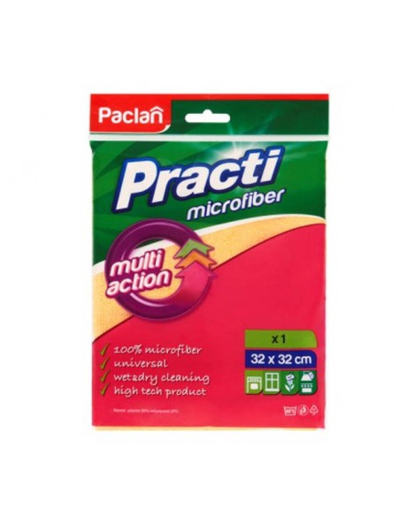Paclan Ściereczka uniwersalna Practi z mikrofibry wysokiej jakości 32 x 32 cm