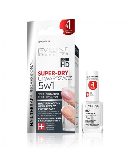 EVELINE utwardzacz,wysuszacz do paznokci 5w1 12ml