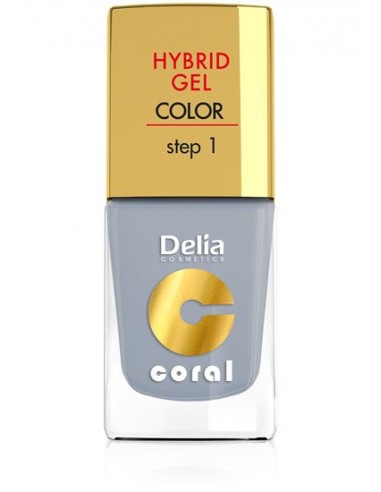 DELIA Coral Hybrid gel emalia do paznokci nr 08 jasna szarość 11ml