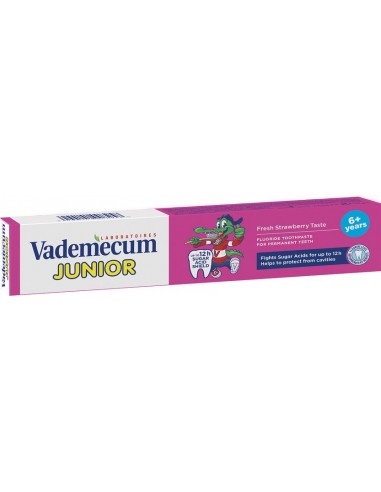 VADEMECUM Junior pasta do zębów dla dzieci powyżej 6 lat o smaku truskawki 75ml
