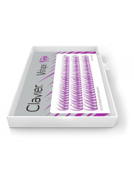 CLAVIER kępki rzęsy vshape fioletowe