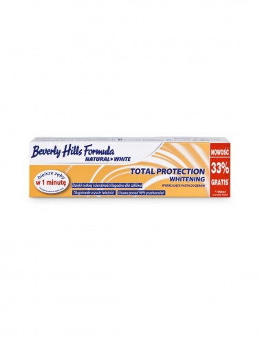 Beverly Hills Formula, Natural White, Total Protection Whitening, Pasta do zębów, 75+25 ml