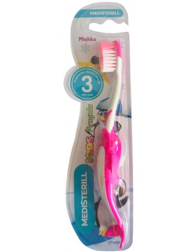 MEDISTERILL Szczoteczka do zębów dla dzieci 3+, PINGWIN, 1 szt