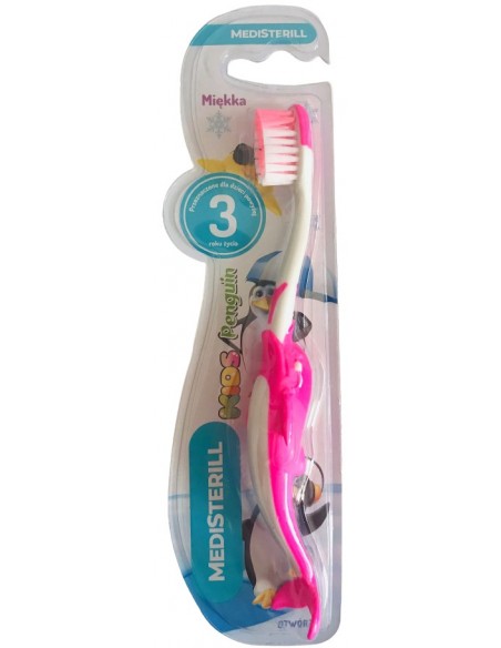 MEDISTERILL Szczoteczka do zębów dla dzieci 3+, PINGWIN, 1 szt