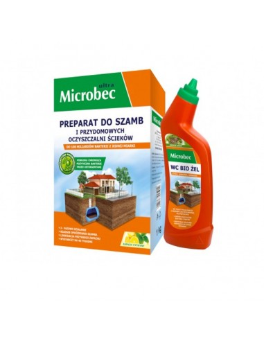 MICROBEC ULTRA Preparat do przydomowych oczyszczalni CYTRYNA, 1 kg+ Żel do WC, 500 ml 