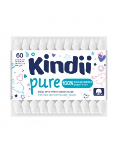 CLEANIC KINDII PURE Patyczki higieniczne dla niemowląt, 60 szt 