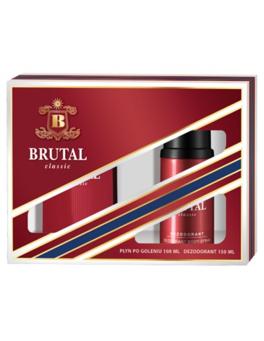 BRUTAL Zestaw perfumeryjny płyn po goleniu + dezodorant CLASSIC, 100 ml + 150 ml