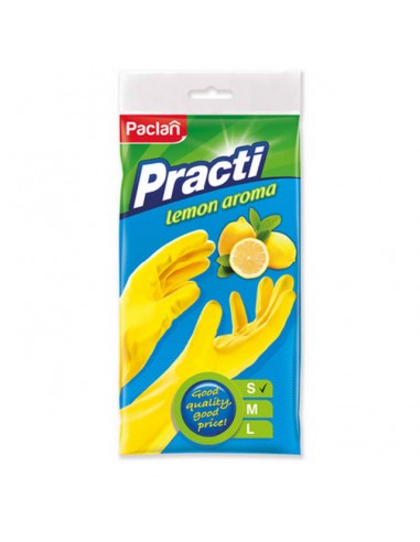 Paclan Practi Rękawice gumowe zapachowe lemon aroma rozmiar S, 1 para