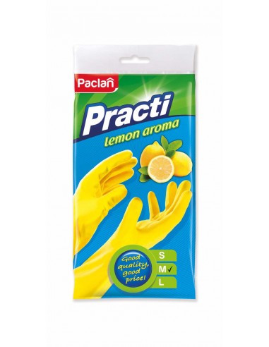 Paclan Practi Rękawice gumowe zapachowe lemon aroma rozmiar M, 1 para