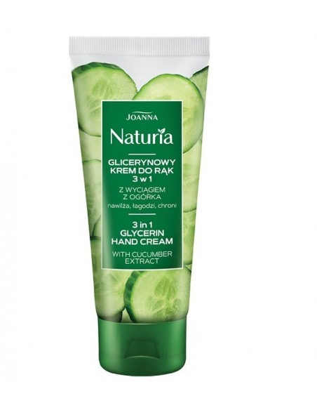 JOANNA NATURIA Glicerynowy krem do rąk ALOES I OGÓREK, 100 g