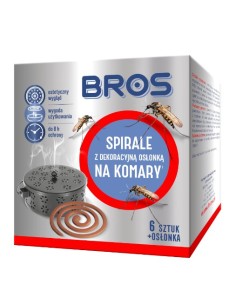 BROS Spirale NA KOMARY Z DEKORACYJNĄ OSŁONKĄ, 6 sztuk + osłonka