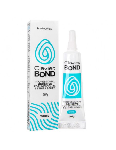 CLAVIER BOND Klej do rzęs BIAŁY, 7 g