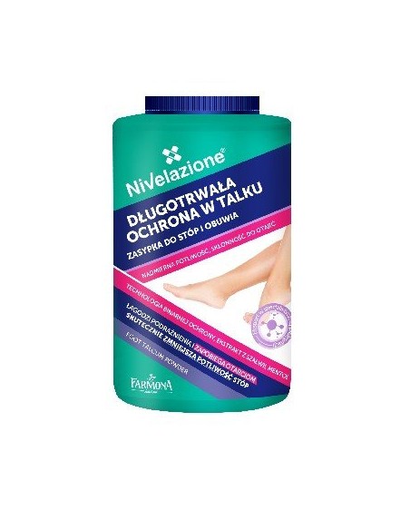FARMONA NIVELAZIONE Zasypka do stóp i obuwia DŁUGOTRWAŁA OCHRONA W TALKU , 100 g