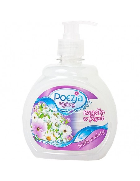 POEZJA Mydło w płynie BIAŁE KWIATY  Z POMPKĄ , 500 ml