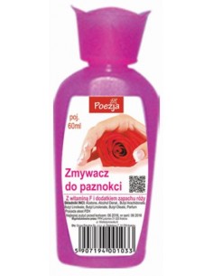 POEZJA zmywacz do paznokci z acetonem różany, 60 ml
