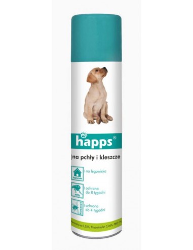 HAPPS Spray na pchły i kleszcze dla zwierząt, 250 ml