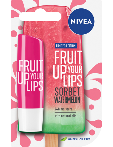 NIVEA FRUIT UP YOU LIPS Pielęgnująca pomadka do ust SORBET WATERMELON, 4,8 g