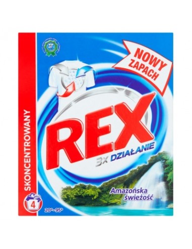 REX Proszek do prania tkanin białych AMAZOŃSKA ŚWIEŻOŚĆ, 300g (4 prania)