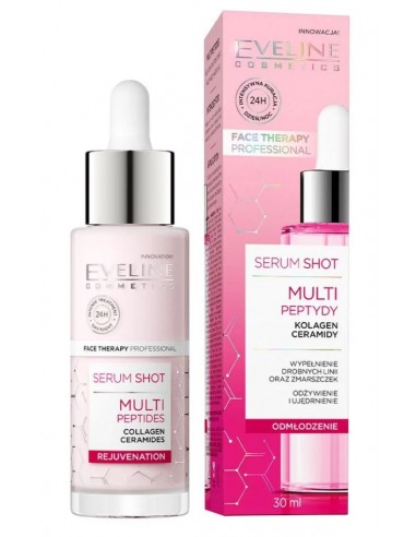 EVELINE SERUM SHOT Kuracja multipeptydy na twarz, szyję i dekolt MULTI PEPTYDY, 30 ml 