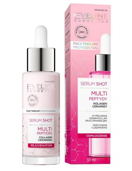 EVELINE SERUM SHOT Kuracja multipeptydy na twarz, szyję i dekolt MULTI PEPTYDY, 30 ml 