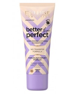 EVELINE BETTER THAN PERFECT Podkład nawilżająco-kryjący 05 CREAMY BEIGE, 30 ml 