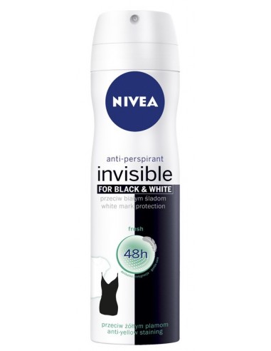 NIVEA WOMEN Antyperspirant spray BLACK & WHITE INVISIBLE FRESH, 150 ml