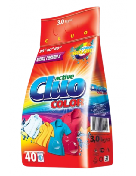 CLUO Proszek do prania tkanin KOLOROWYCH, 3 kg