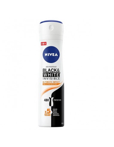 NIVEA WOMEN Angtyperspirant spray BLACK WHITE INVISIBLE ULTIMATE IMPACT 5in1, 150 ml