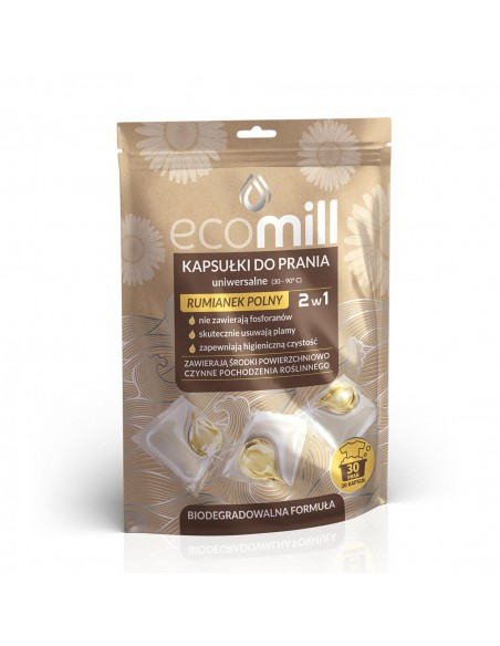 ECO MILL kapsułki do prania 2w1 RUMIANEK POLNY UNIWERSALNE, 30 sztuk