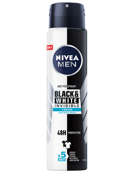 NIVEA MEN BLACK & WHITE INVISIBLE Antyperspirant spray FRESH, 250 ml