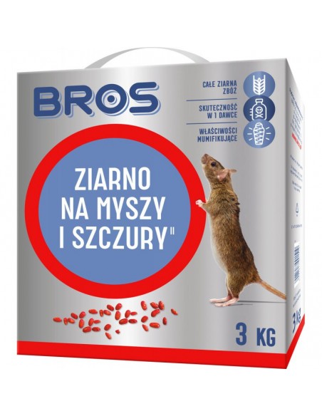 BROS Ziarno na myszy i szczury, 3 kg