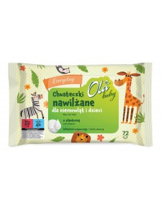 CLEANIC OLA BABY Chusteczki nawilżane dla dzieci i niemowląt Z ALANTOINĄ, 72 szt
