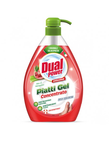 DUAL POWER Płyn do mycia naczyń o konsystencji żelu  ALOES I GRANAT, 1000 ml z pompką 