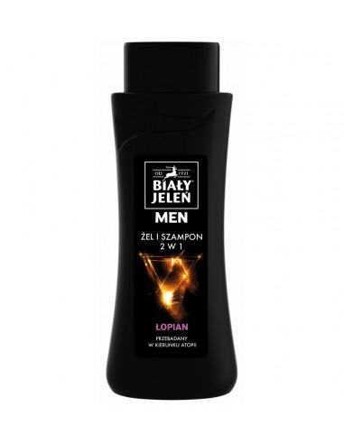 BIAŁY JELEŃ FOR MEN Hipoalergiczny żel&szampon dla mężczyzn z łopianem 300 ml