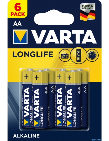 VARTA Baterie alkaliczne AA LR6 LONGLIFE, 6 szt