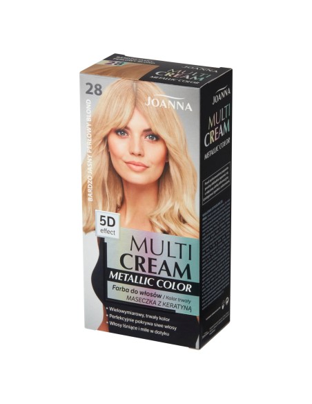 Joanna Multi Cream Metallic Color farba 28 Bardzo Jasny Perłowy Blond