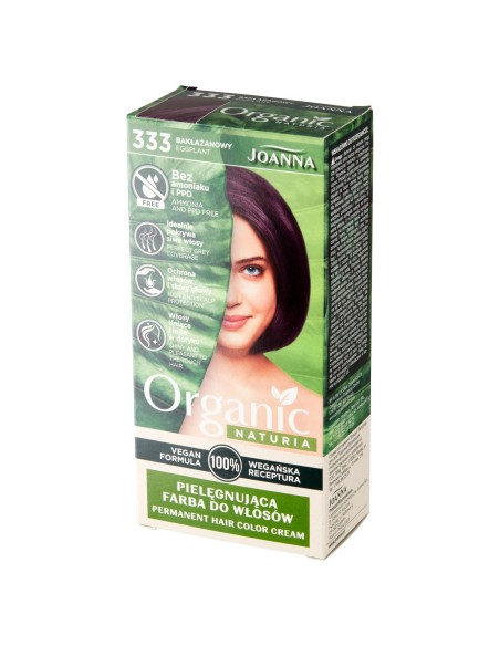 JOANNA ORGANIC Farba do włosów 333 BAKŁAŻAN