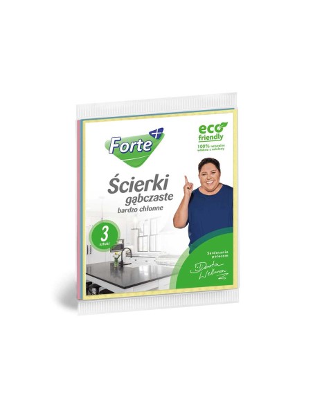 FORTE+ Ścierki gąbczaste ECO FRIENDLY, 3 szt