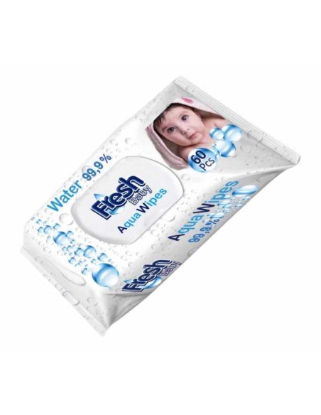 POEZJA MIKE LINE BABY Chusteczki nawilżane dla dzieci AQUA WIPES, 60 szt