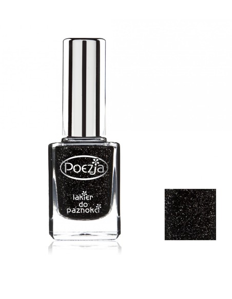 POEZJA Lakier do paznokci 110 CZARNY BROKAT, 11 ml