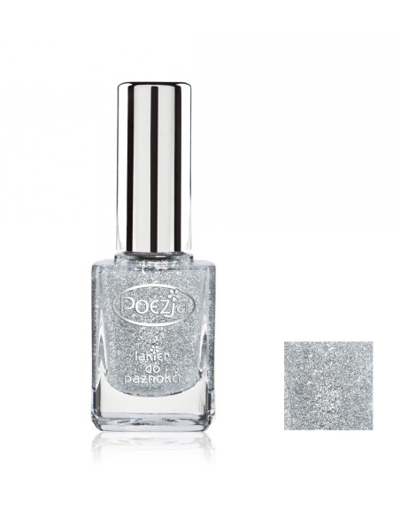 POEZJA Lakier do paznokci 102 SREBRNY BROKAT, 11 ml