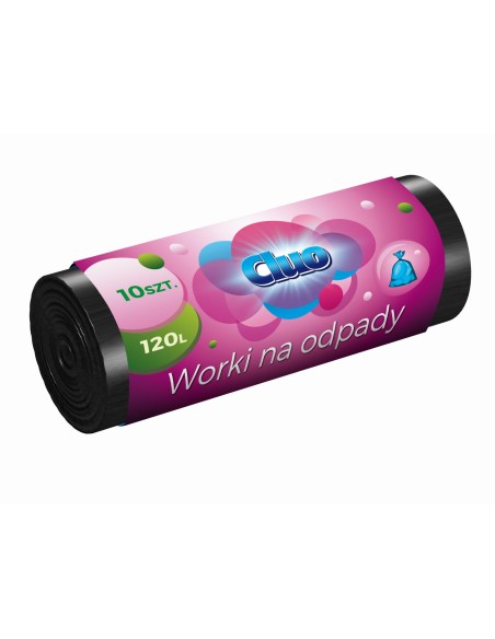 CLUO Worki na śmieci CZARNE 120 l, 10 szt