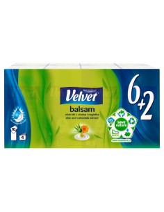 VELVET BALSAM Chusteczki higieniczne EKSTRAKT Z ALOESU I NAGIETKA, 6+2x9 szt