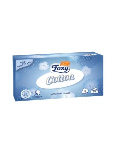 FOXY COTTON, Chusteczki higieniczne w pudełku 3-WARSTWOWE, 90 szt