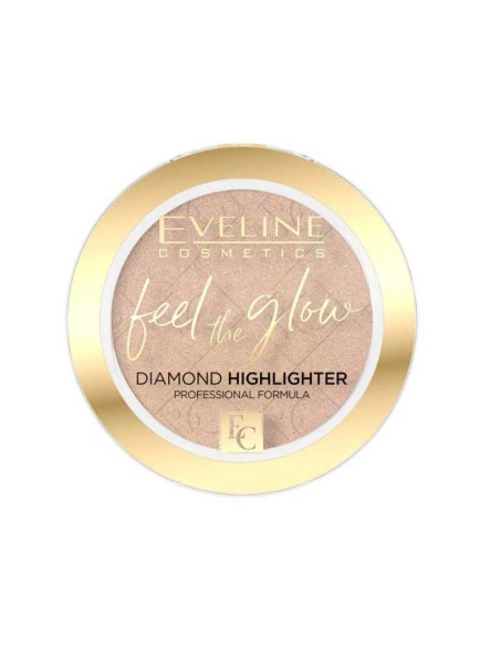 EVELINE FEEL THE GLOW Rozświetlacz w kamieniu 02 BEACH GLOW, 4.2 g